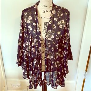 Natural life boho sheer kimono